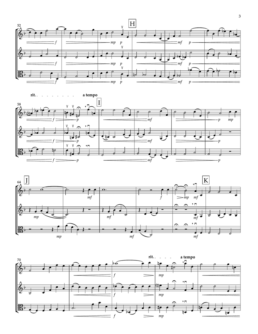 Fantasy Trio on Jesus Calls Us for Two Violins and Viola String Trio scores gallery preview page 3