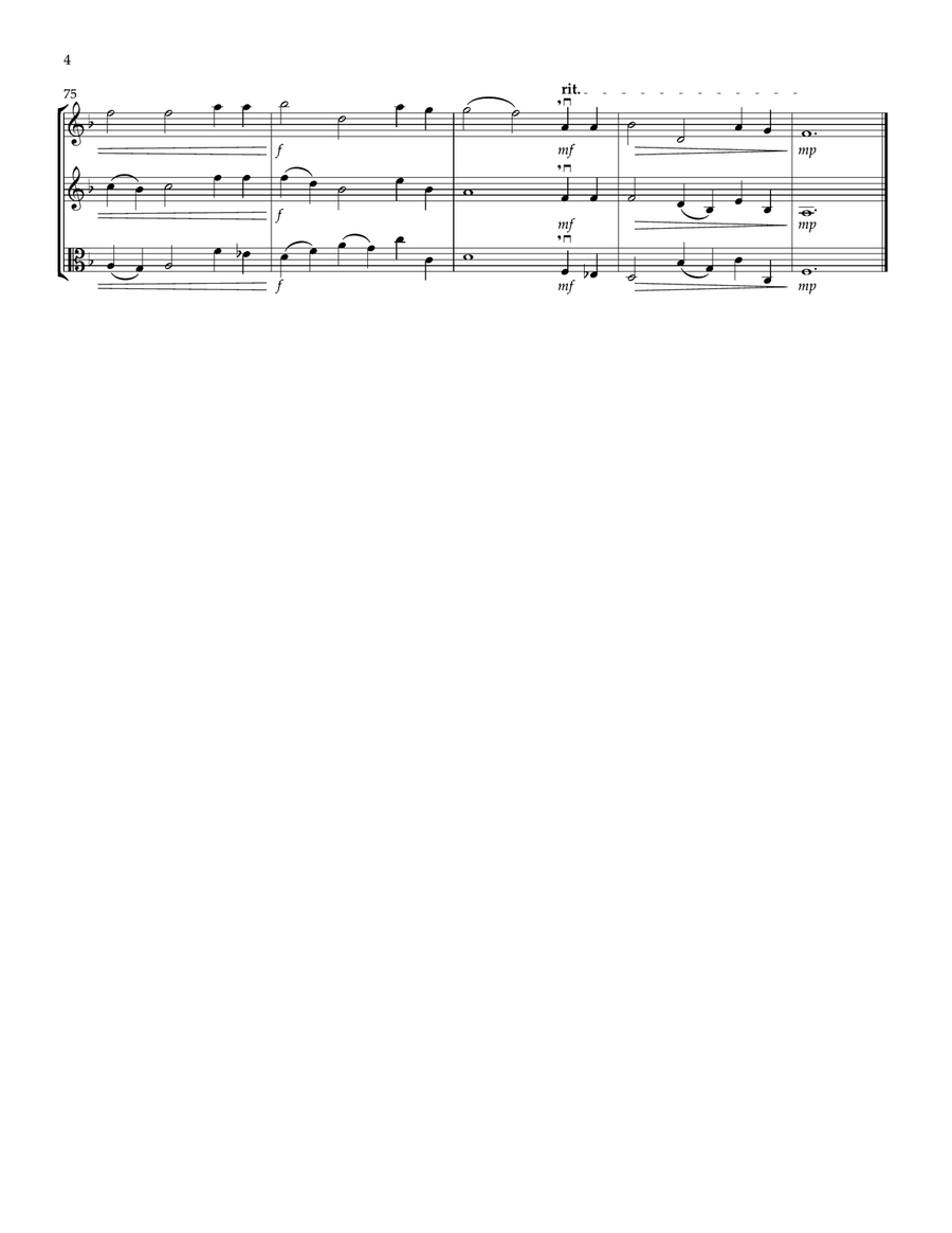 Fantasy Trio on Jesus Calls Us for Two Violins and Viola String Trio scores gallery preview page 4