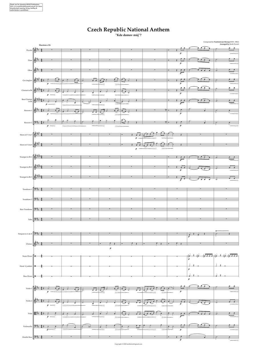 Czech Republic National Anthem (Orchestre national d'Île-de-France Edition) Full Orchestra scores gallery preview page 2