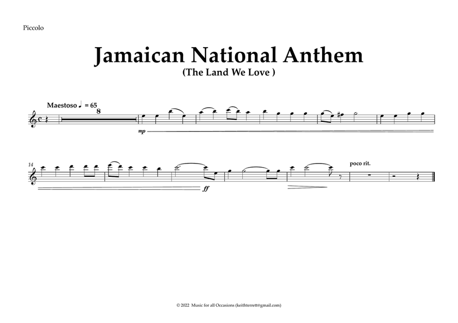 Jamaican National Anthem (Orchestre national d'Île-de-France Edition) Full Orchestra scores gallery preview page 4