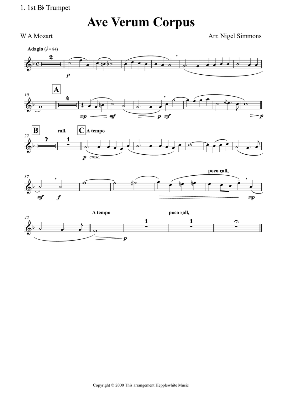 Ave Verum Corpus Ave Verum Corpus Brass Quintet scores gallery preview page 3