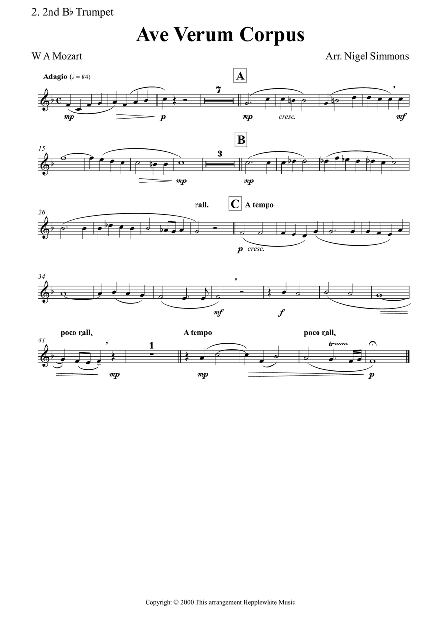 Ave Verum Corpus Ave Verum Corpus Brass Quintet scores gallery preview page 4