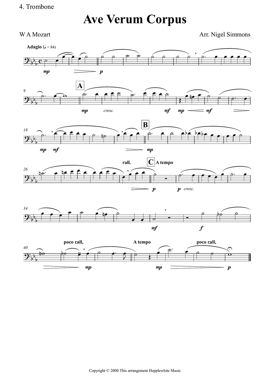 Ave Verum Corpus Ave Verum Corpus Brass Quintet scores gallery preview page 6