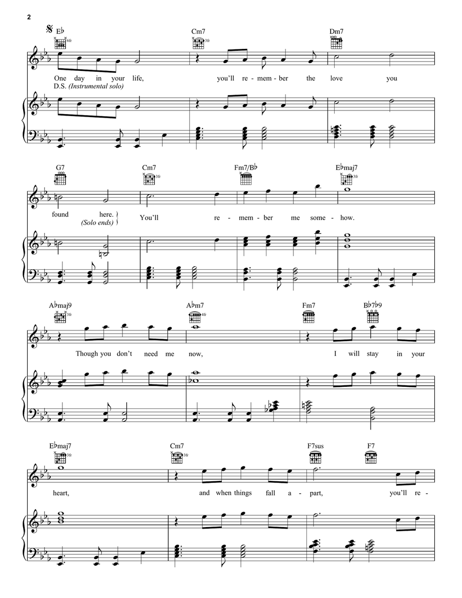 One Day In Your Life One Day In Your Life Piano, Vocal, Guitar scores gallery preview page 2