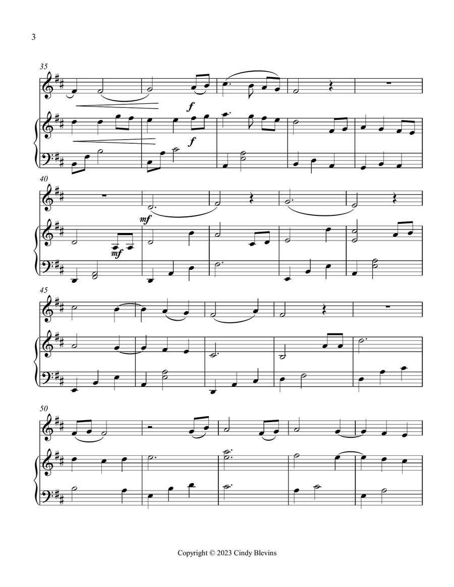 Infant Holy, Piano and Tin Whistle (D) Piano scores gallery preview page 5