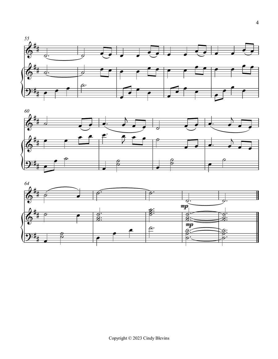 Infant Holy, Piano and Tin Whistle (D) Piano scores gallery preview page 6