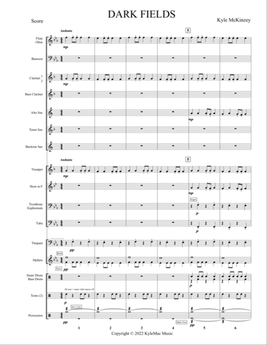 Dark Fields Concert Band scores gallery preview page 4