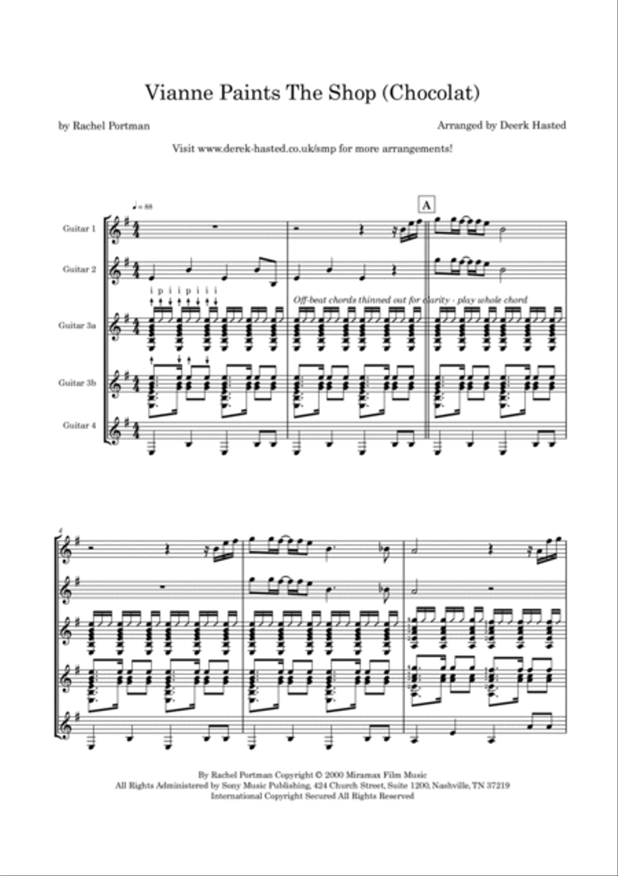 Vianne Paints Shop Guitar Ensemble scores gallery preview page 4