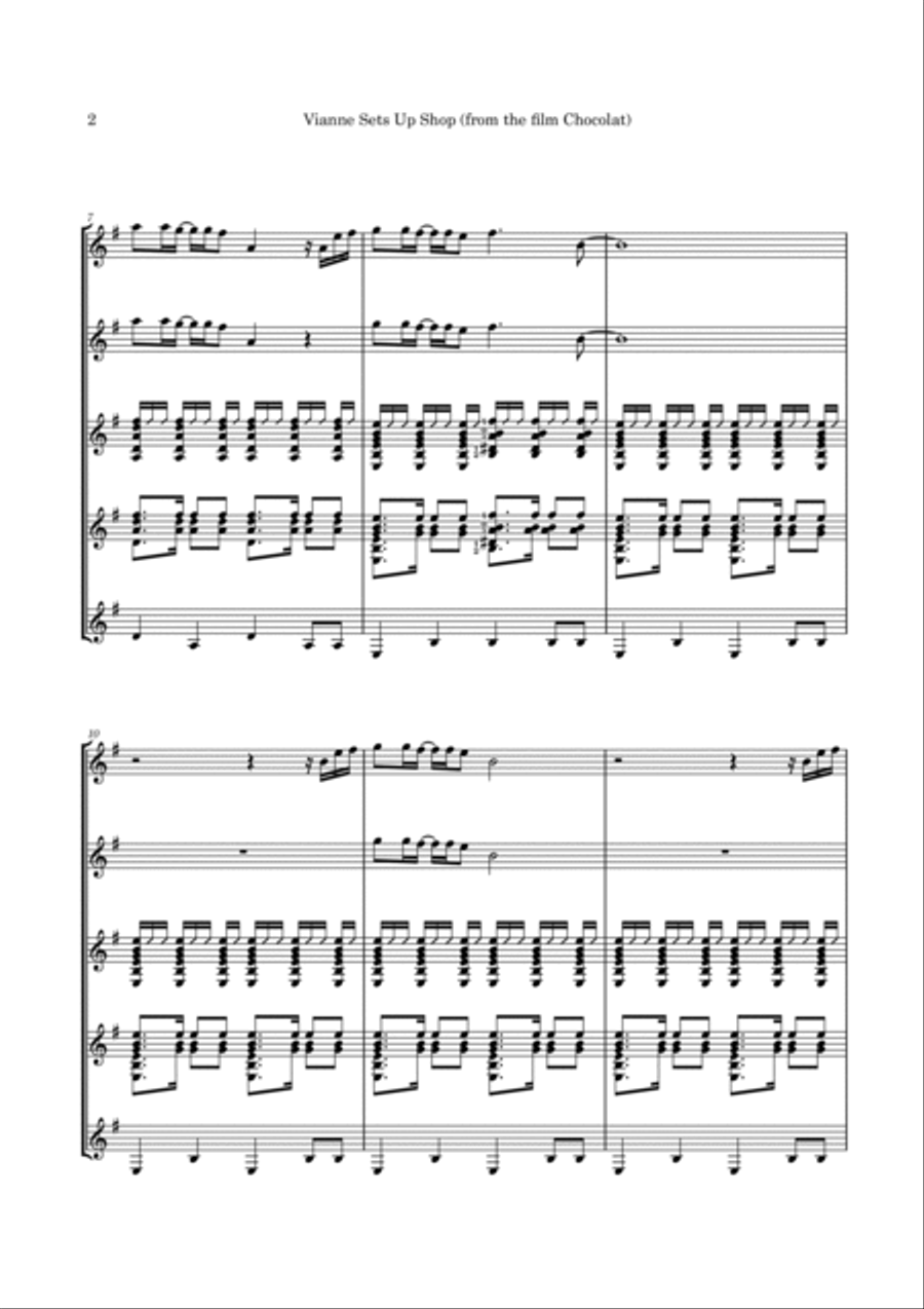 Vianne Paints Shop Guitar Ensemble scores gallery preview page 5