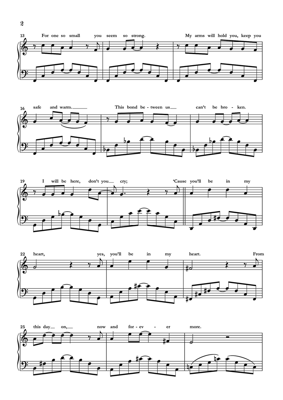 You'll Be In My Heart Piano Solo scores gallery preview page 2
