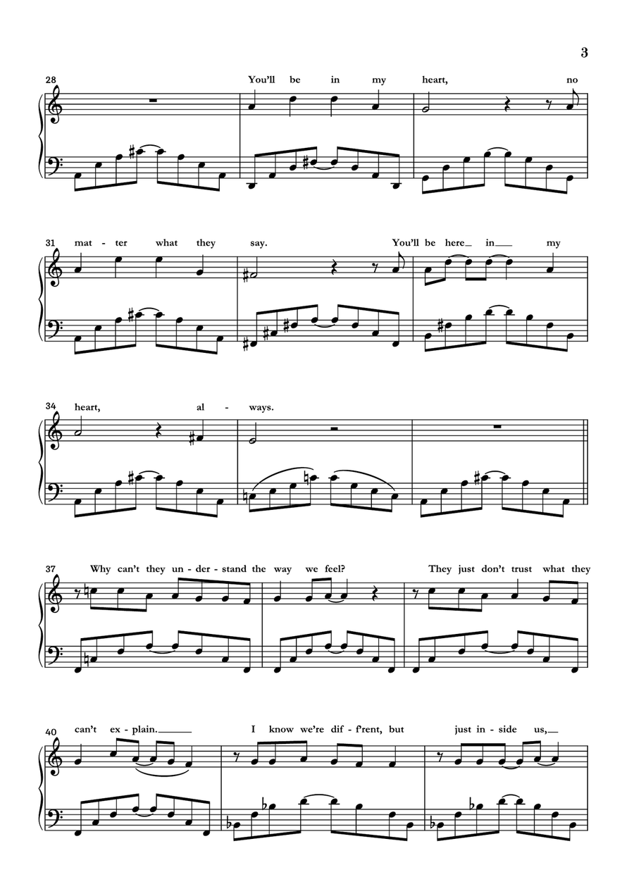 You'll Be In My Heart Piano Solo scores gallery preview page 3