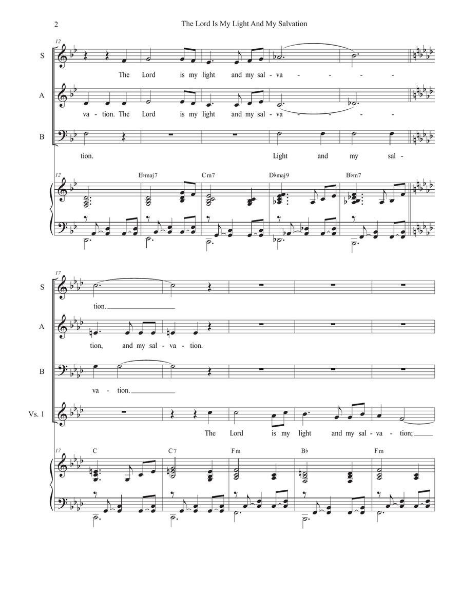 The Lord Is My Light And My Salvation (Psalm 27) (SAB) 3-Part scores gallery preview page 2