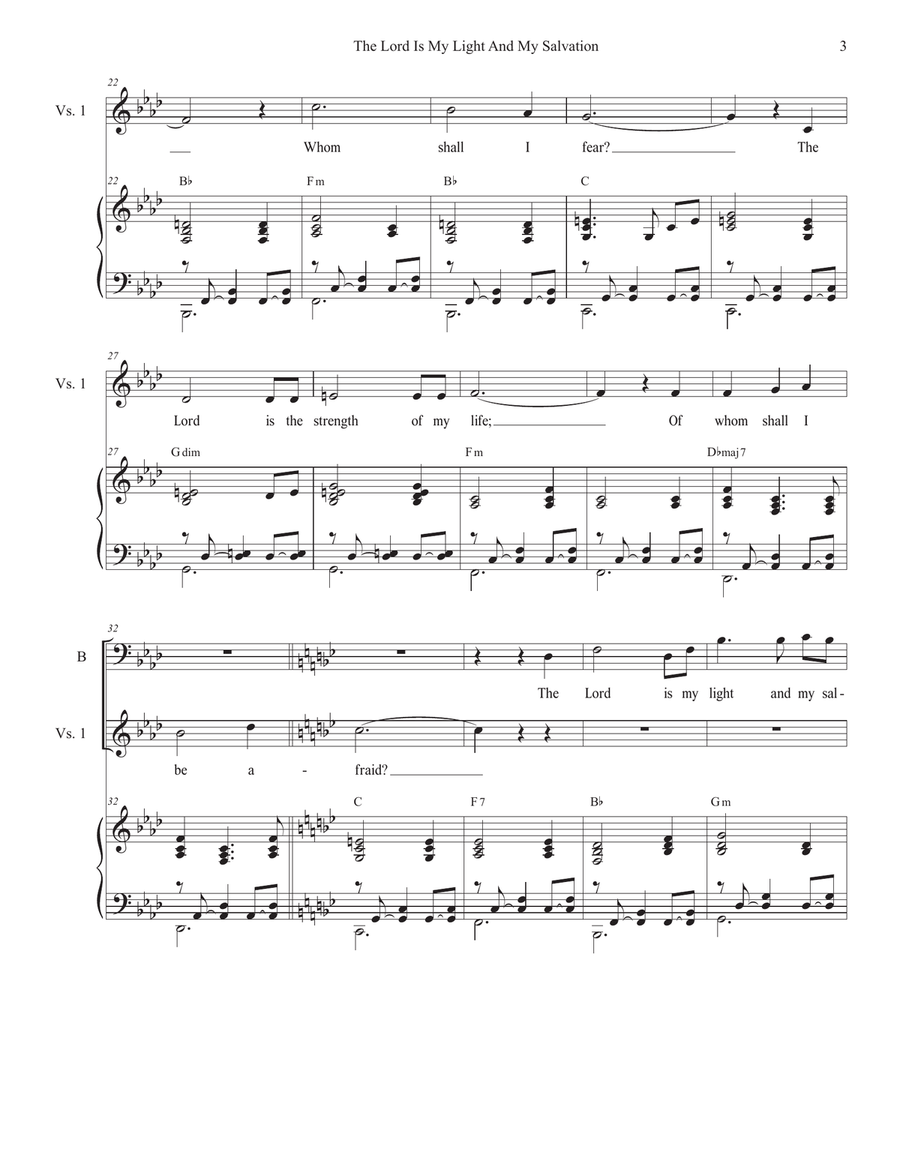The Lord Is My Light And My Salvation (Psalm 27) (SAB) 3-Part scores gallery preview page 3