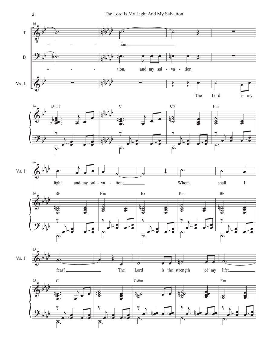 The Lord Is My Light And My Salvation (Psalm 27) (Duet for Tenor and Bass solo) Tenor Voice scores gallery preview page 2