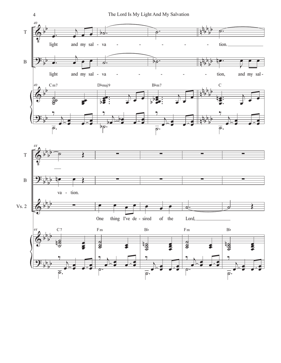 The Lord Is My Light And My Salvation (Psalm 27) (Duet for Tenor and Bass solo) Tenor Voice scores gallery preview page 4