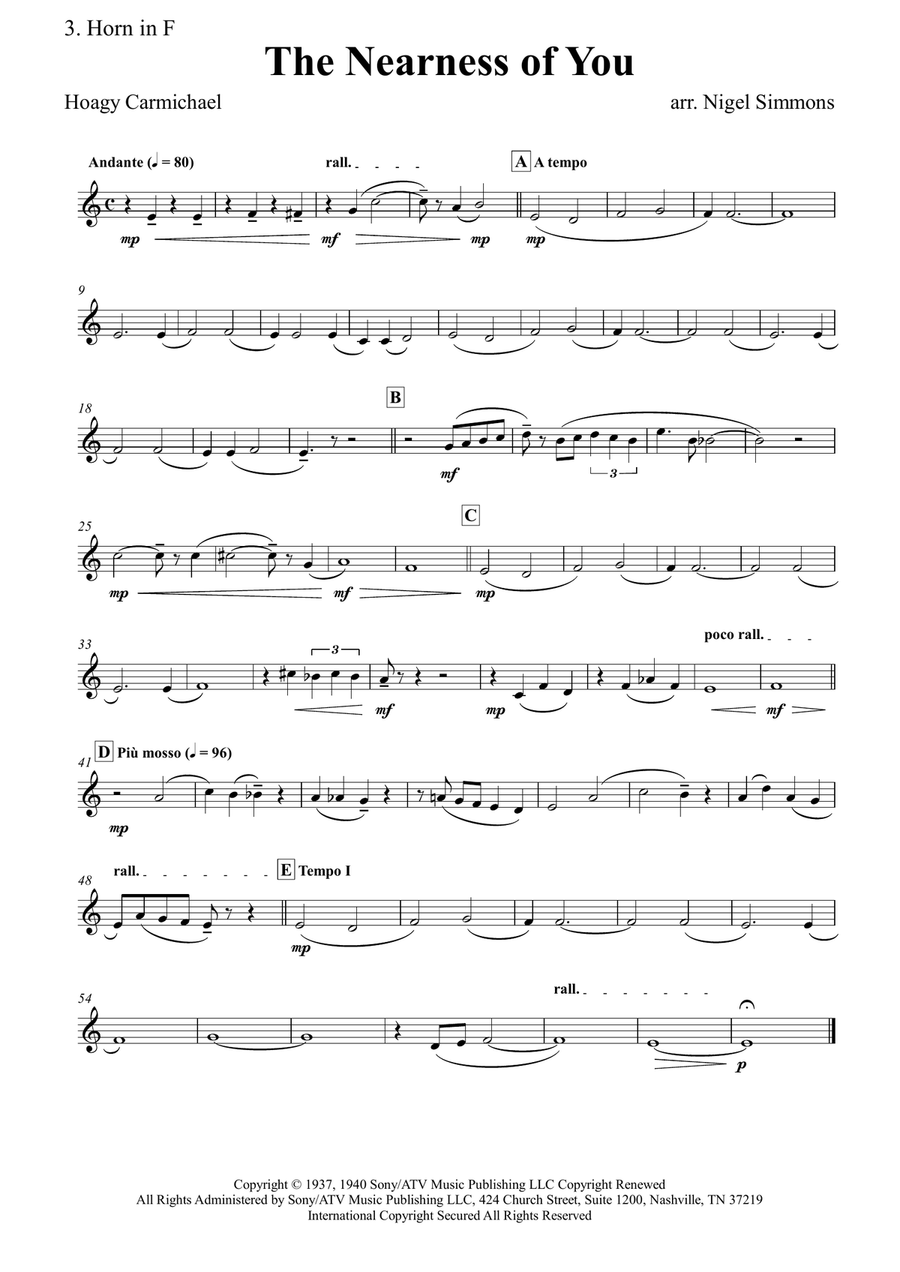 The Nearness Of You The Nearness Of You Brass Quintet scores gallery preview page 6