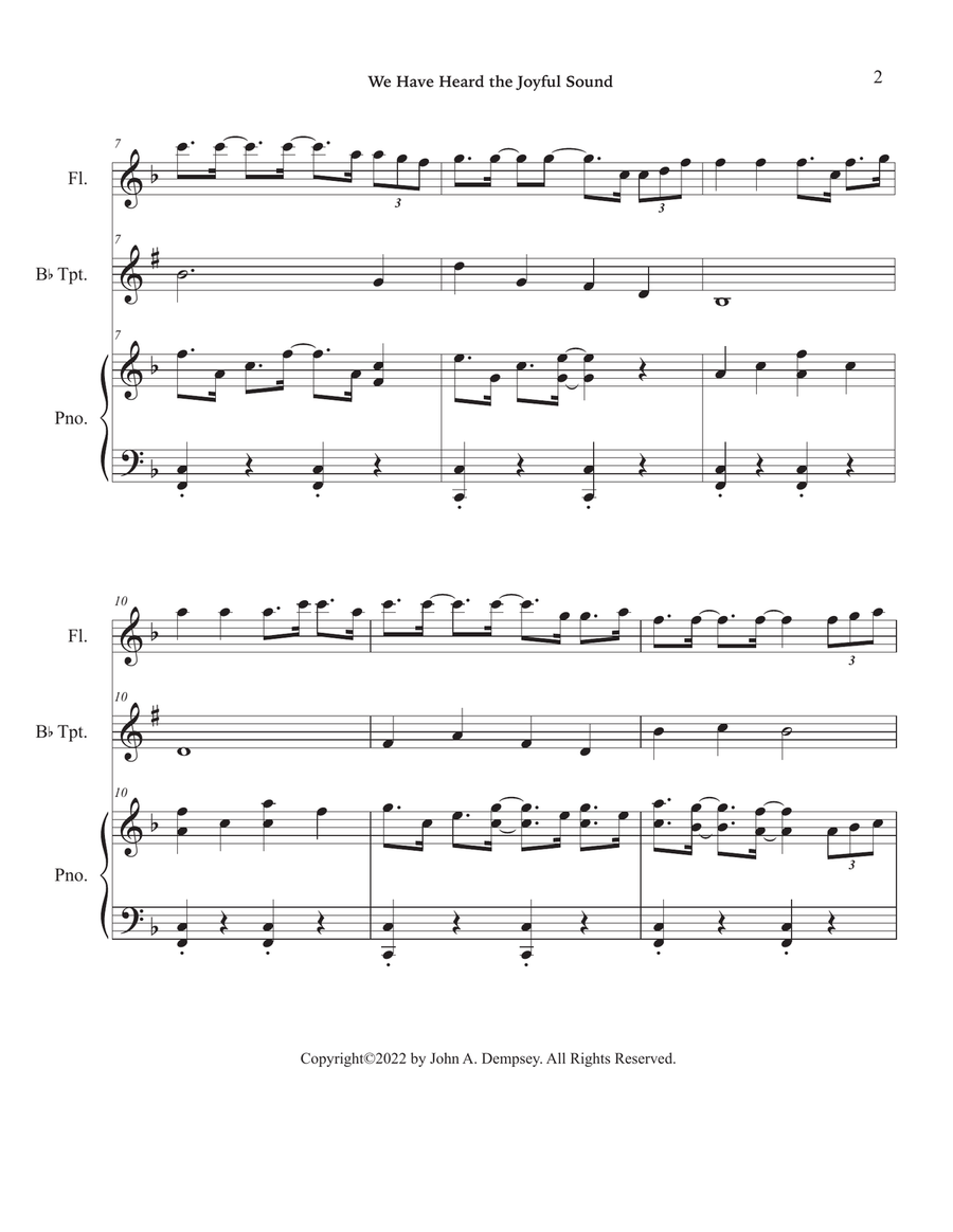 We Have Heard the Joyful Sound (Jesus Saves): Trio for Flute, Trumpet and Piano Small Ensemble scores gallery preview page 6