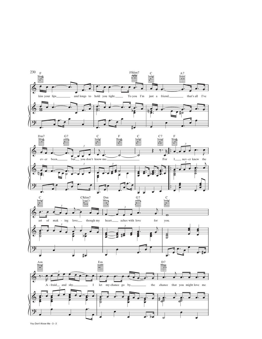 You Don't Know Me You Don't Know Me Piano, Vocal, Guitar scores gallery preview page 2