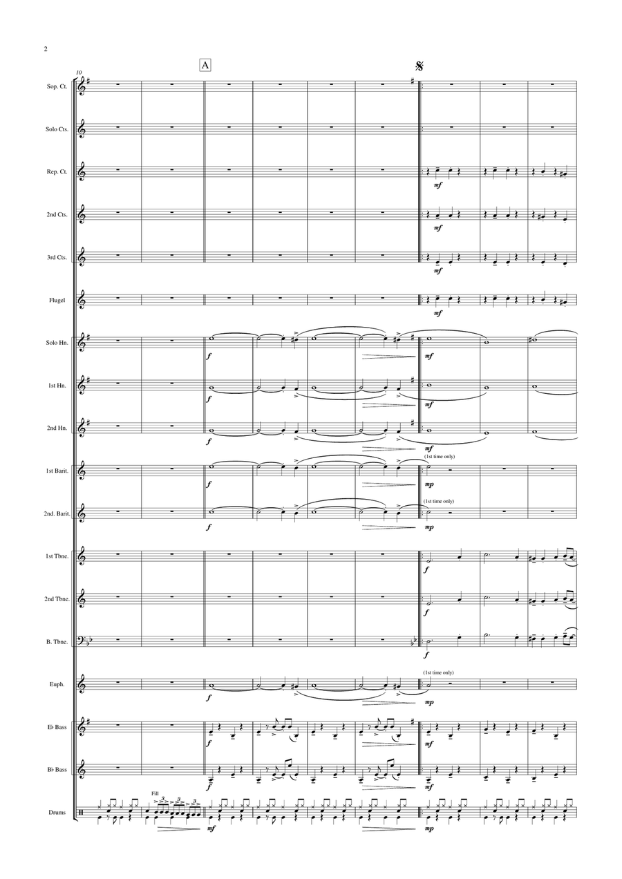 Hungarian Dance (based on Brahms' Hungarian Dance No. 5) Brass Band scores gallery preview page 2