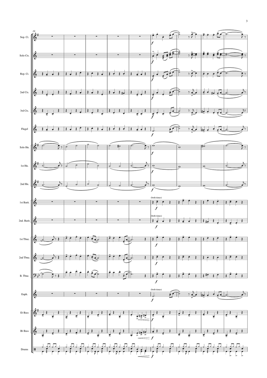 Hungarian Dance (based on Brahms' Hungarian Dance No. 5) Brass Band scores gallery preview page 3