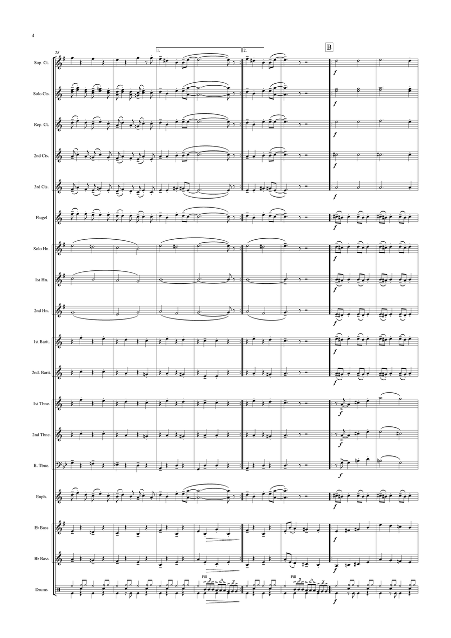 Hungarian Dance (based on Brahms' Hungarian Dance No. 5) Brass Band scores gallery preview page 4