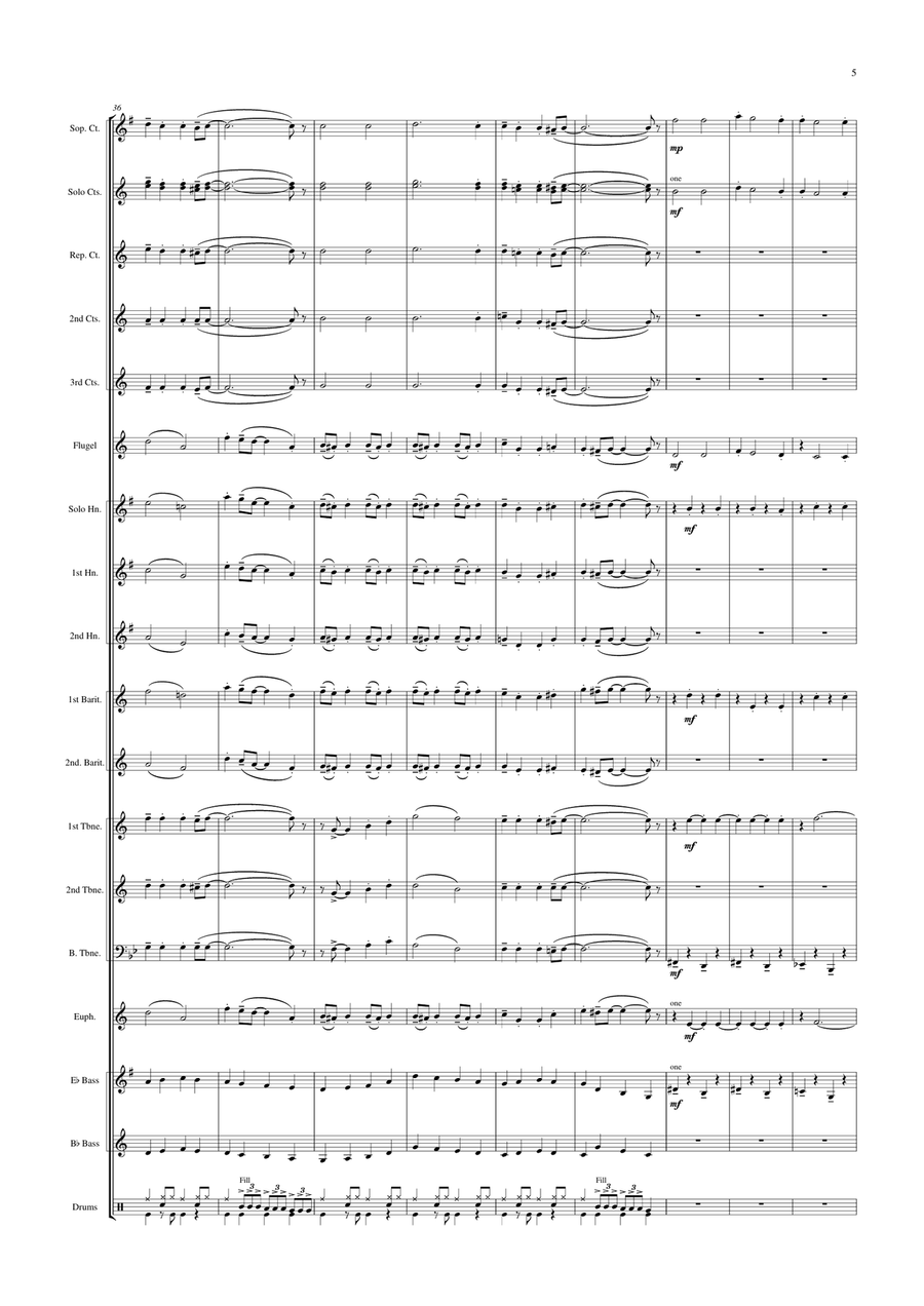 Hungarian Dance (based on Brahms' Hungarian Dance No. 5) Brass Band scores gallery preview page 5