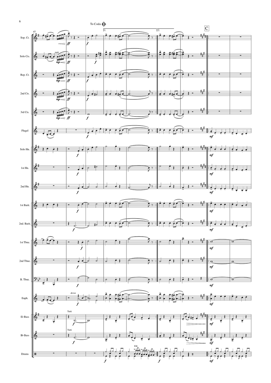 Hungarian Dance (based on Brahms' Hungarian Dance No. 5) Brass Band scores gallery preview page 6