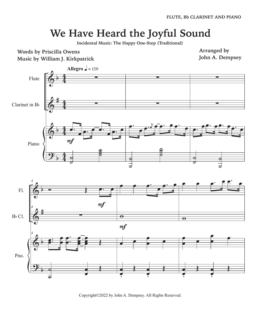We Have Heard the Joyful Sound (Jesus Saves): Trio for Flute, Clarinet and Piano Small Ensemble scores gallery preview page 5