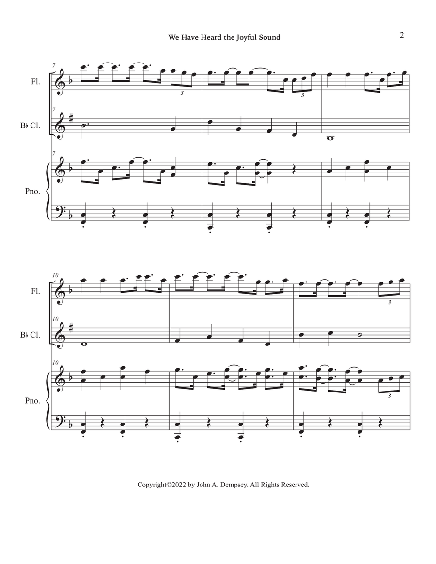 We Have Heard the Joyful Sound (Jesus Saves): Trio for Flute, Clarinet and Piano Small Ensemble scores gallery preview page 6