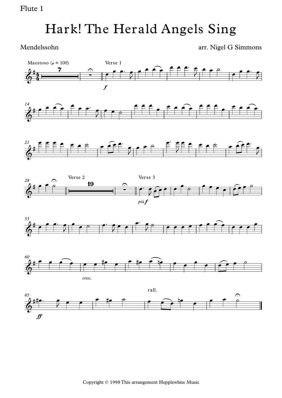 Hark! The Herald Angels Sing 4-Part scores gallery preview page 6