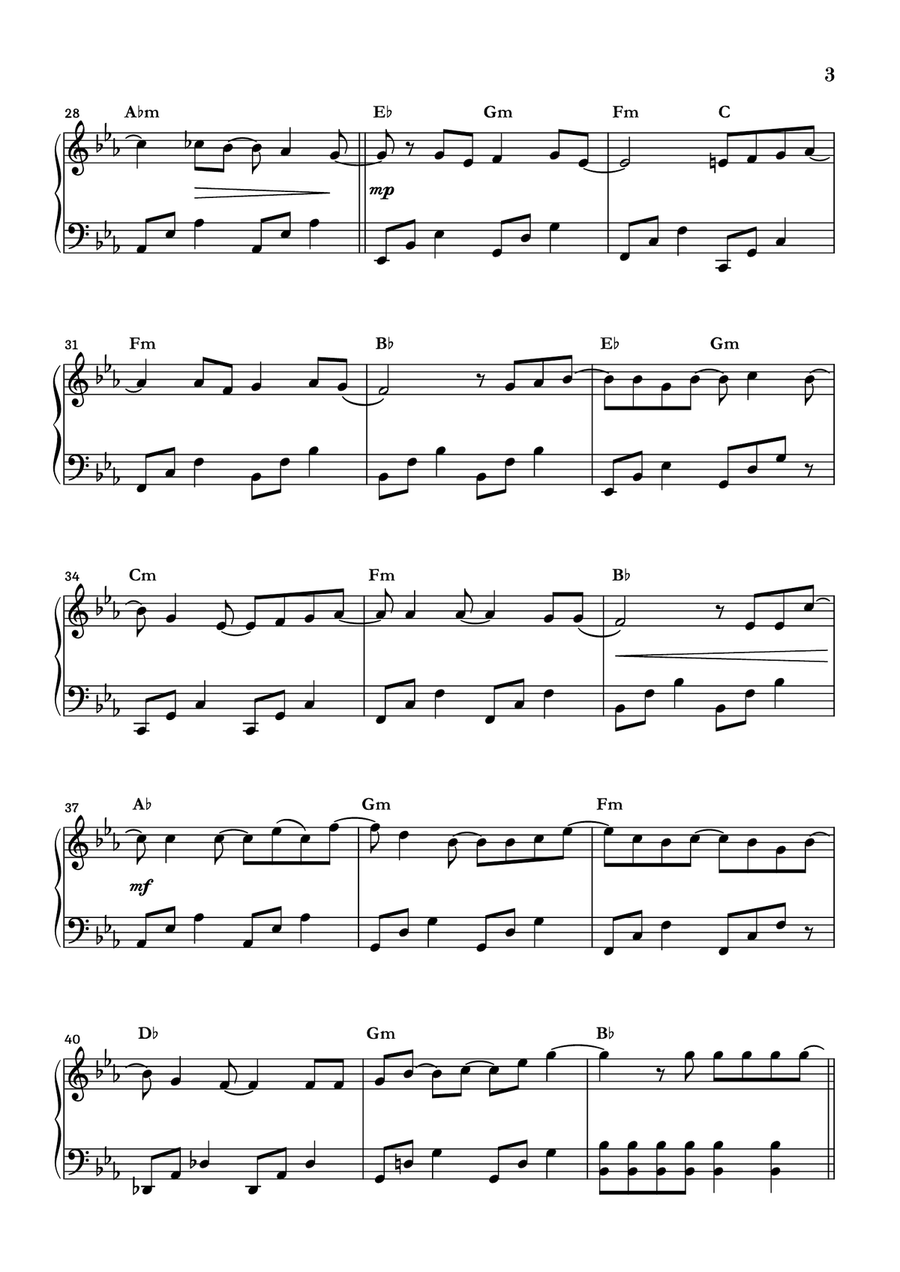 How Deep Is Your Love Piano Solo scores gallery preview page 3