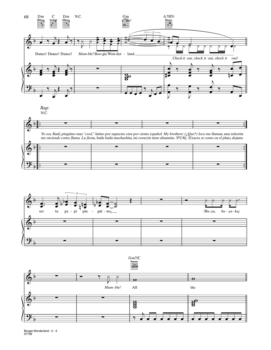 Boogie Wonderland (from Happy Feet) Piano, Vocal, Guitar scores gallery preview page 3