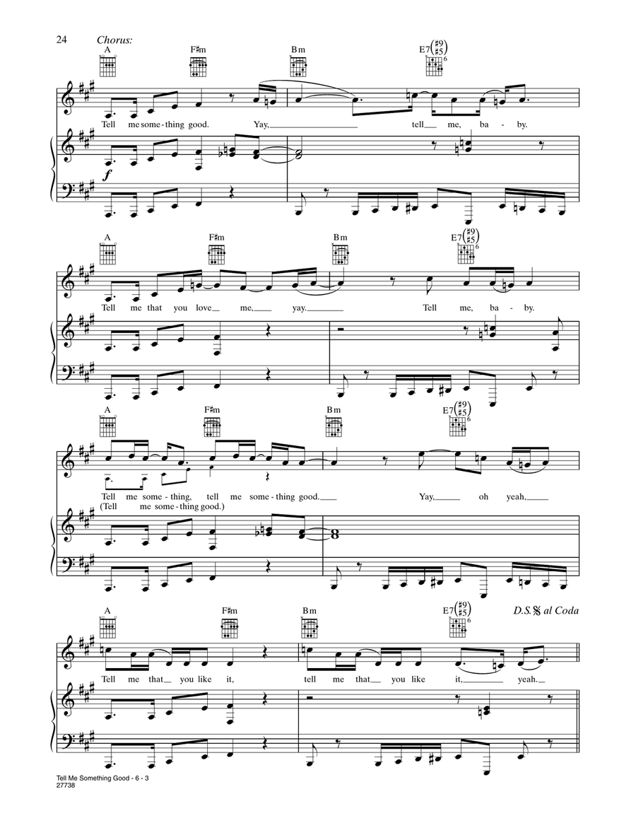 Tell Me Something Good (from Happy Feet) Piano, Vocal, Guitar scores gallery preview page 3