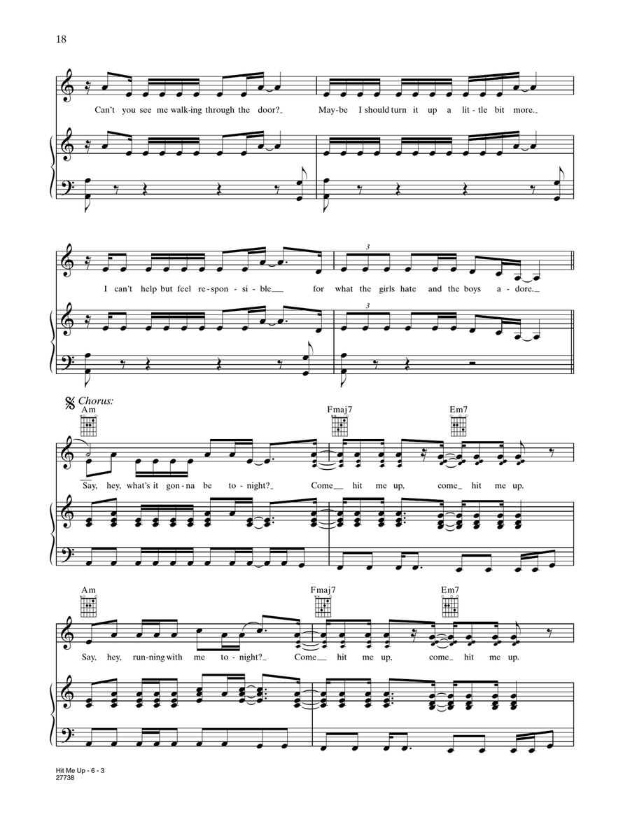 Hit Me Up (from Happy Feet) Piano, Vocal, Guitar scores gallery preview page 3