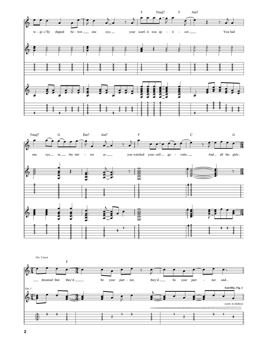 You're So Vain You're So Vain Acoustic Guitar scores gallery preview page 2