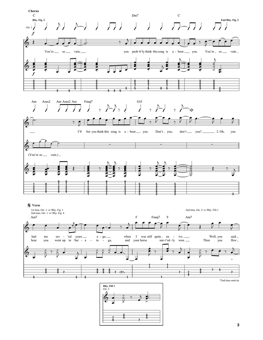 You're So Vain You're So Vain Acoustic Guitar scores gallery preview page 3