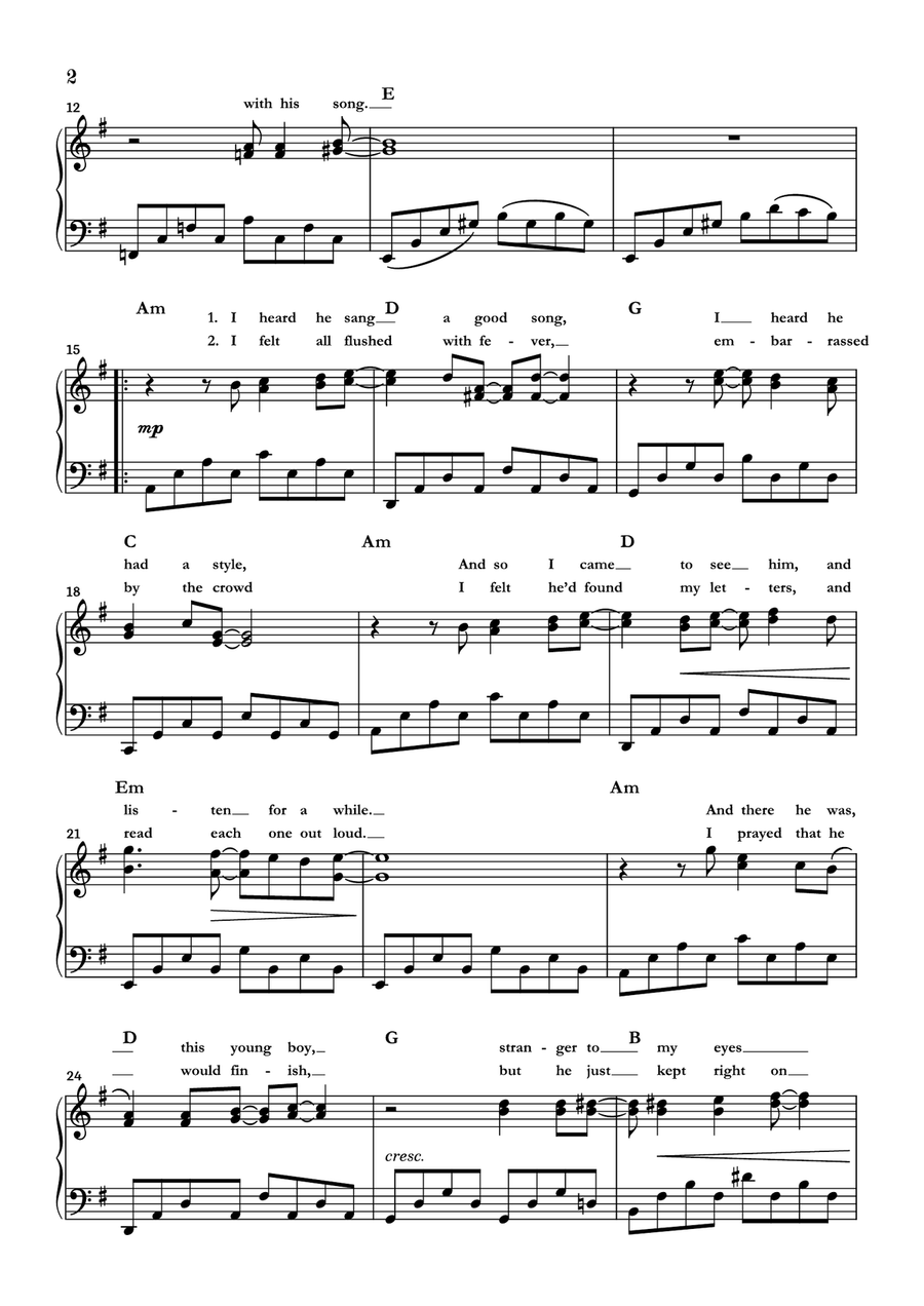 Killing Me Softly With His Song Piano Solo scores gallery preview page 2