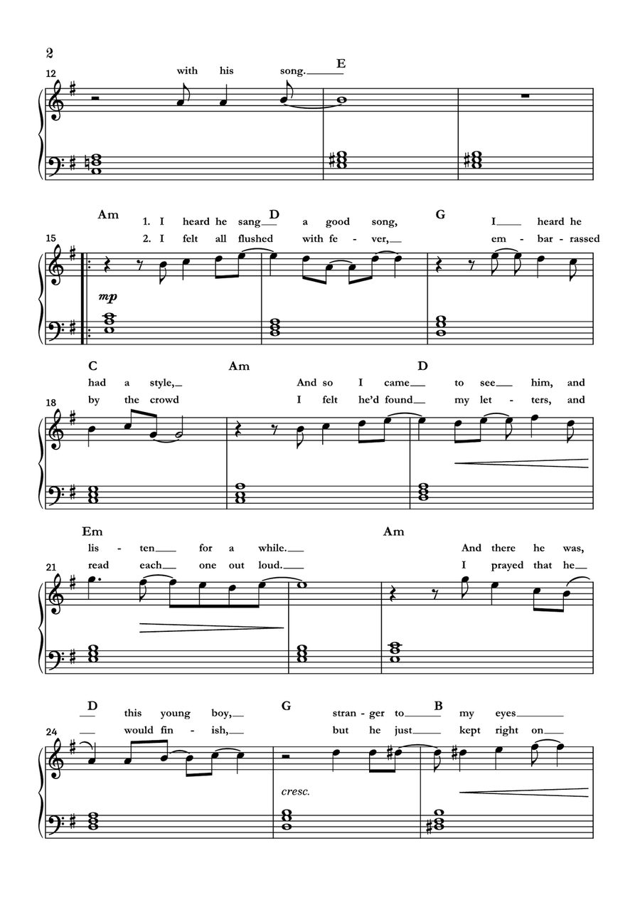 Killing Me Softly With His Song Easy Piano scores gallery preview page 2