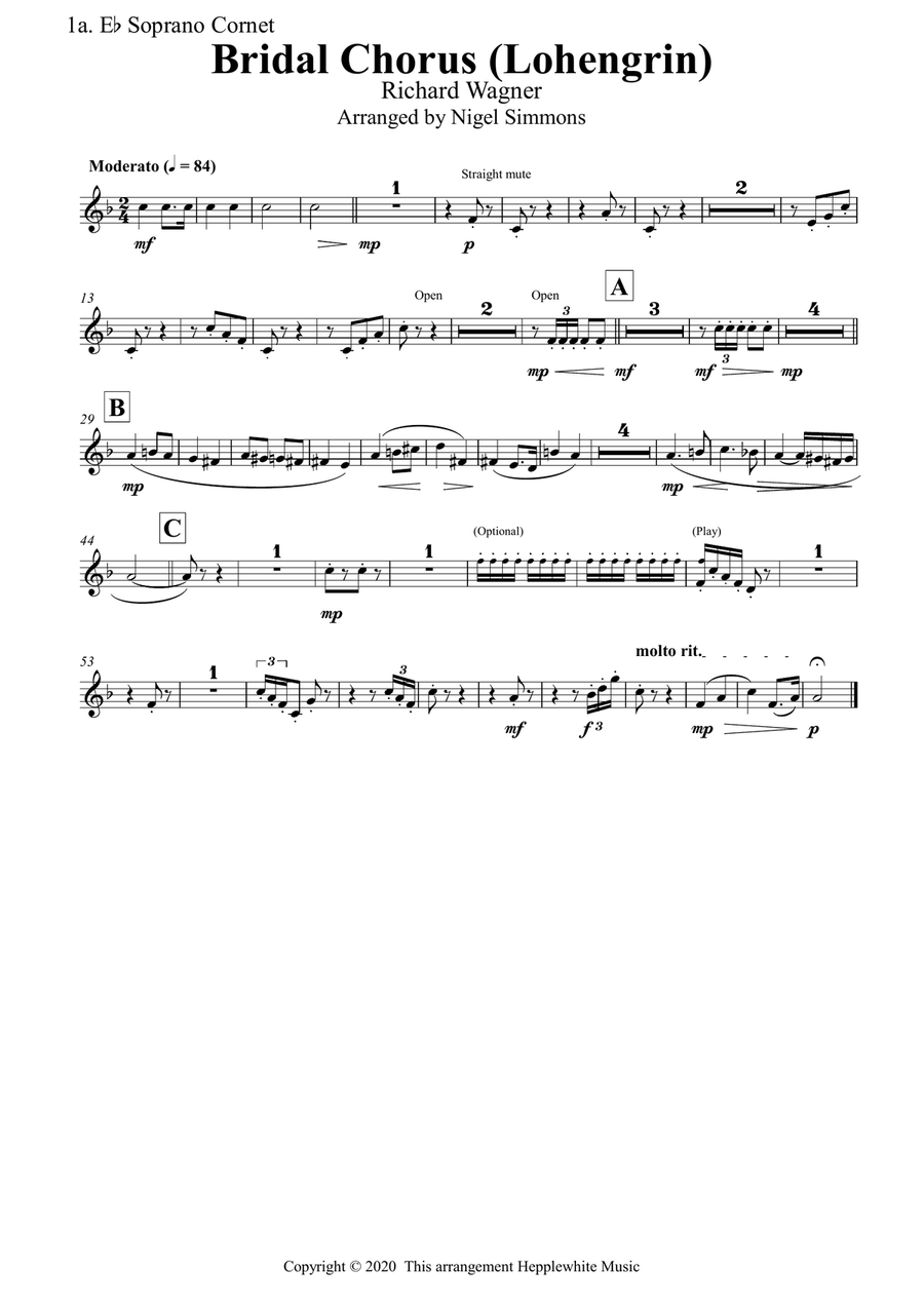 Bridal Chorus (Lohengrin) Brass Ensemble scores gallery preview page 5