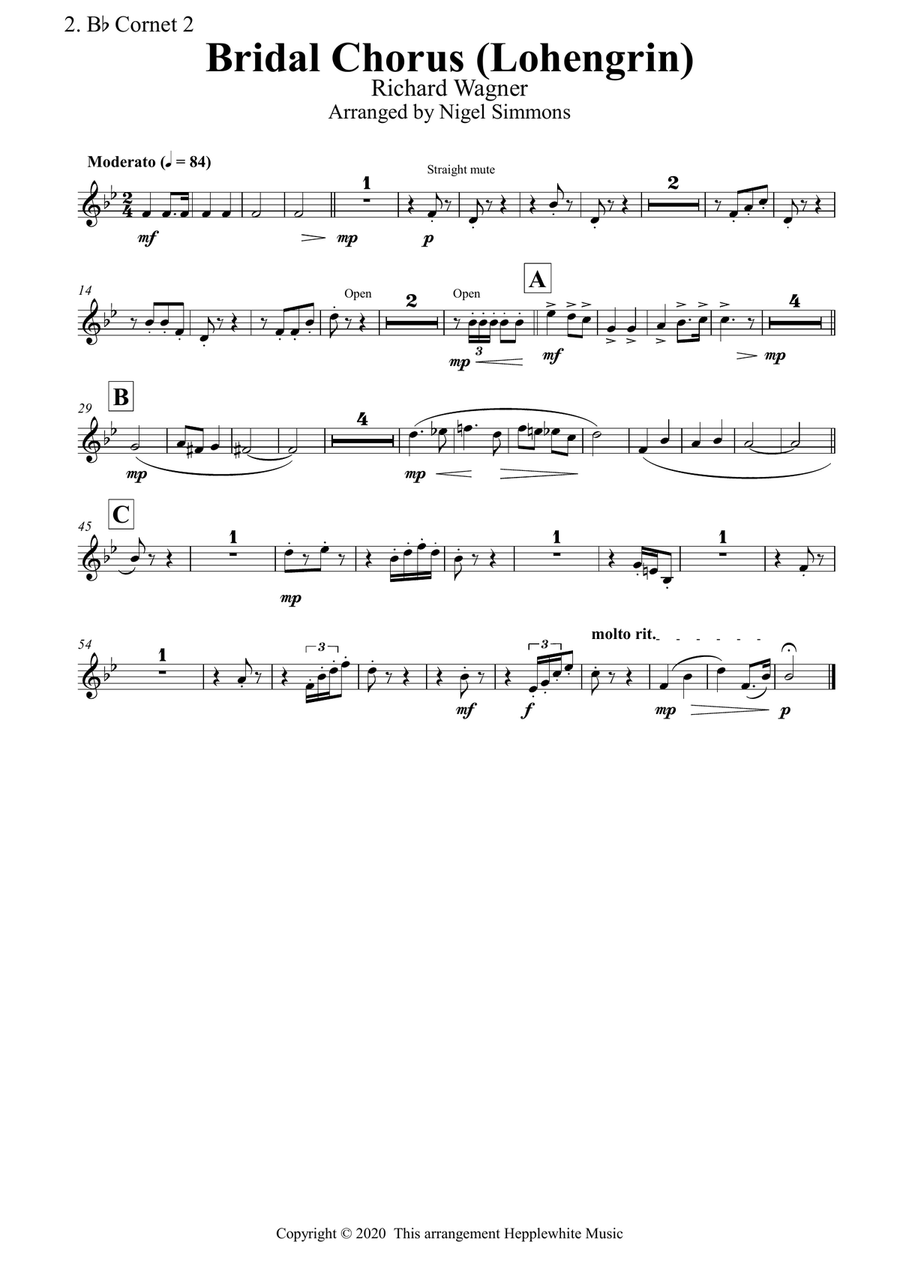 Bridal Chorus (Lohengrin) Brass Ensemble scores gallery preview page 6