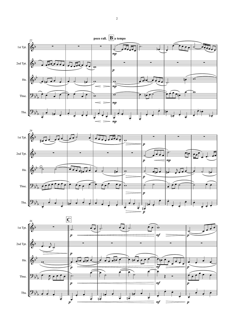 Air (from Suite No. 3 in D) Brass Quintet scores gallery preview page 2