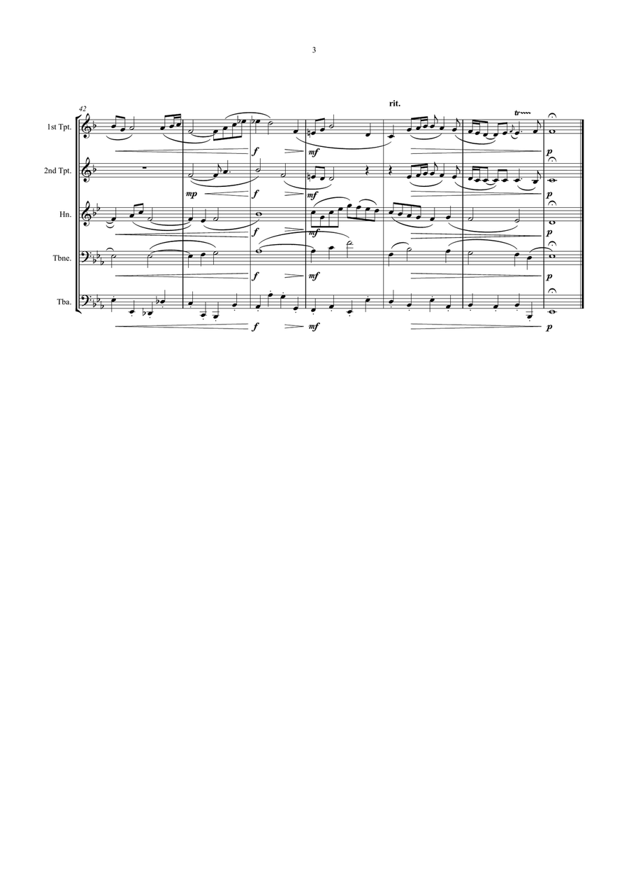 Air (from Suite No. 3 in D) Brass Quintet scores gallery preview page 3