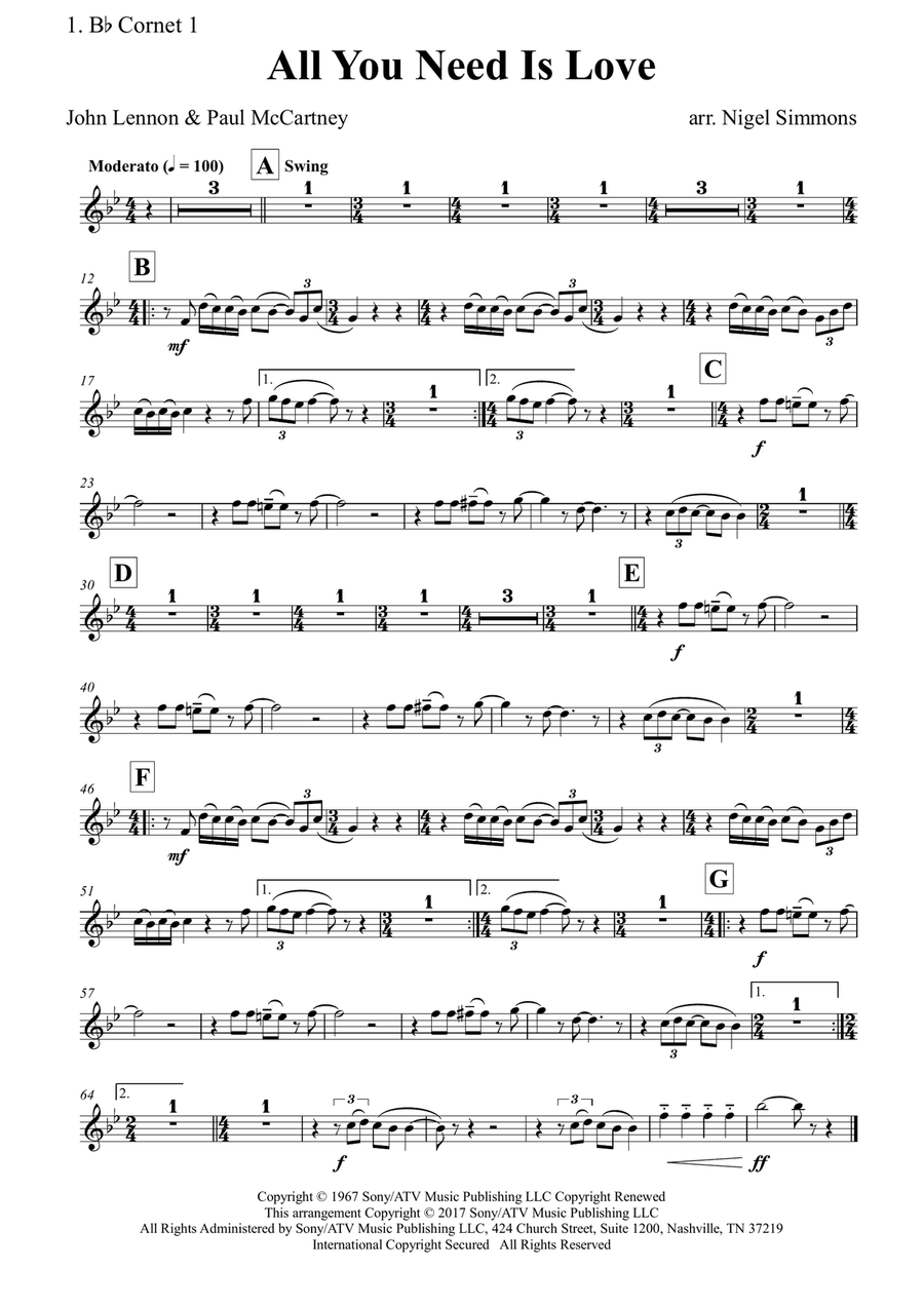 All You Need Is Love All You Need Is Love Brass Ensemble scores gallery preview page 6
