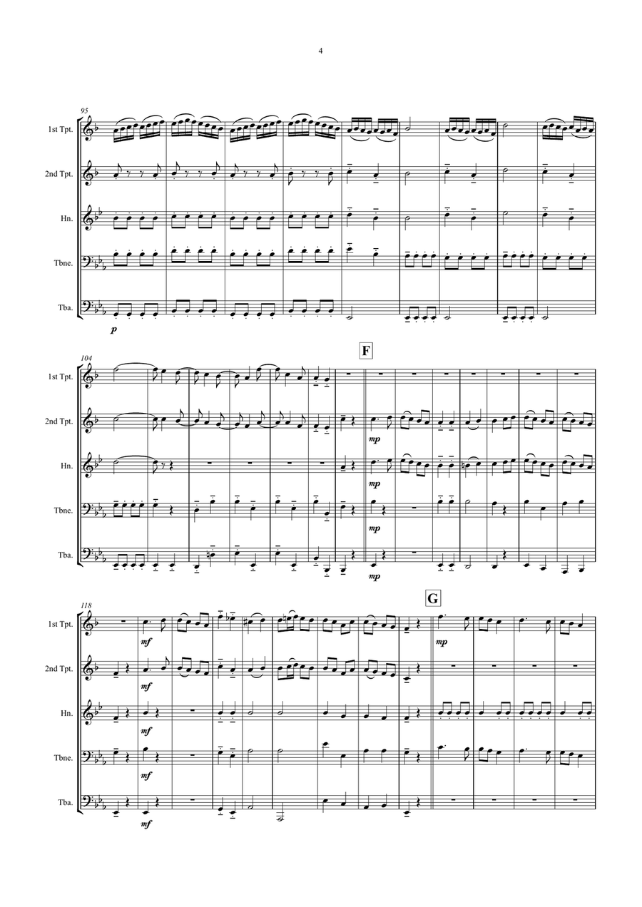 Alleluia (Exsultate Jubilate) Brass Quintet scores gallery preview page 4