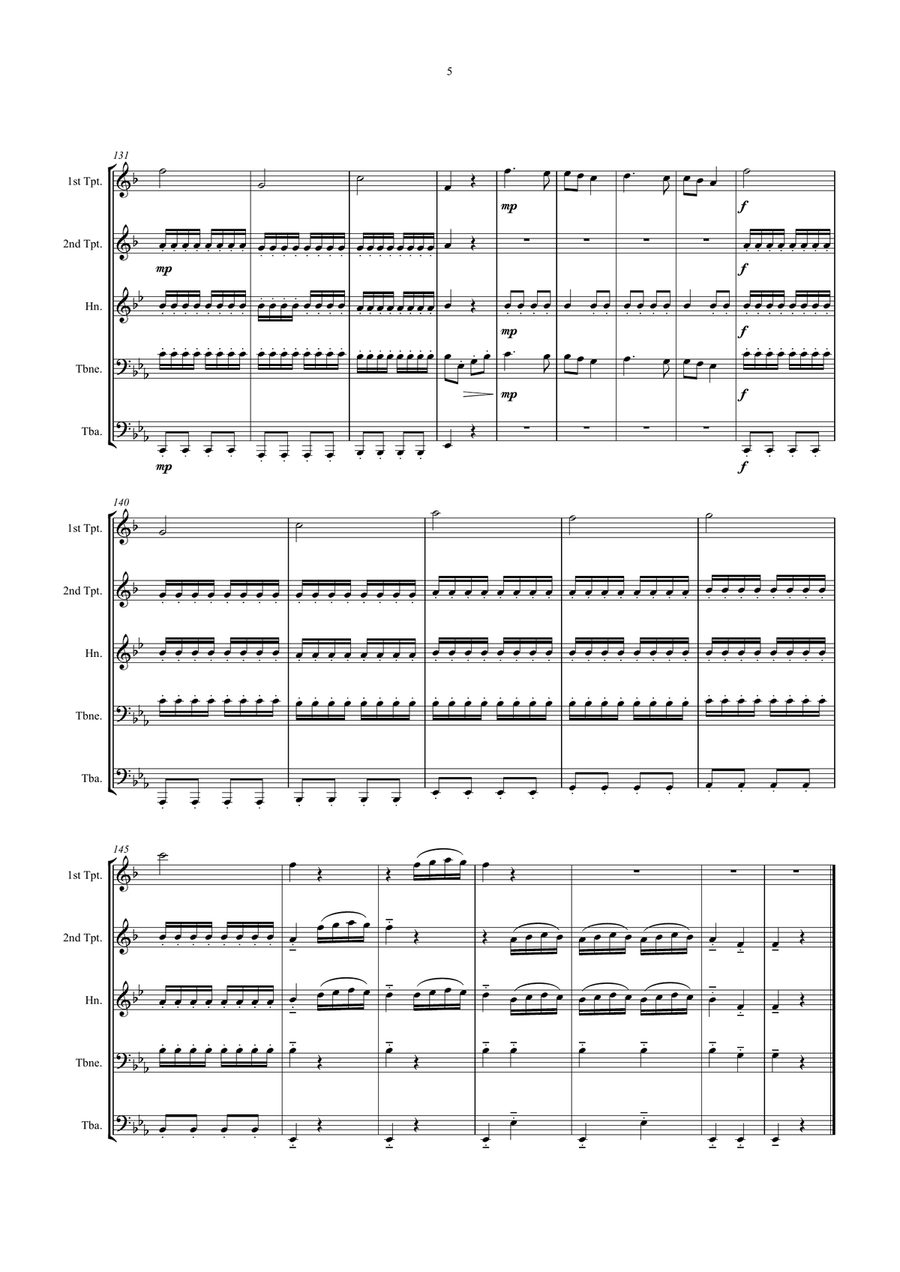 Alleluia (Exsultate Jubilate) Brass Quintet scores gallery preview page 5