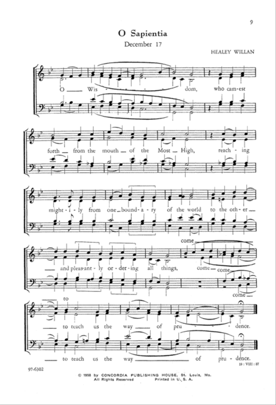 The Great O Antiphons of Advent (Willan) - Expanded Choir scores gallery preview page 3