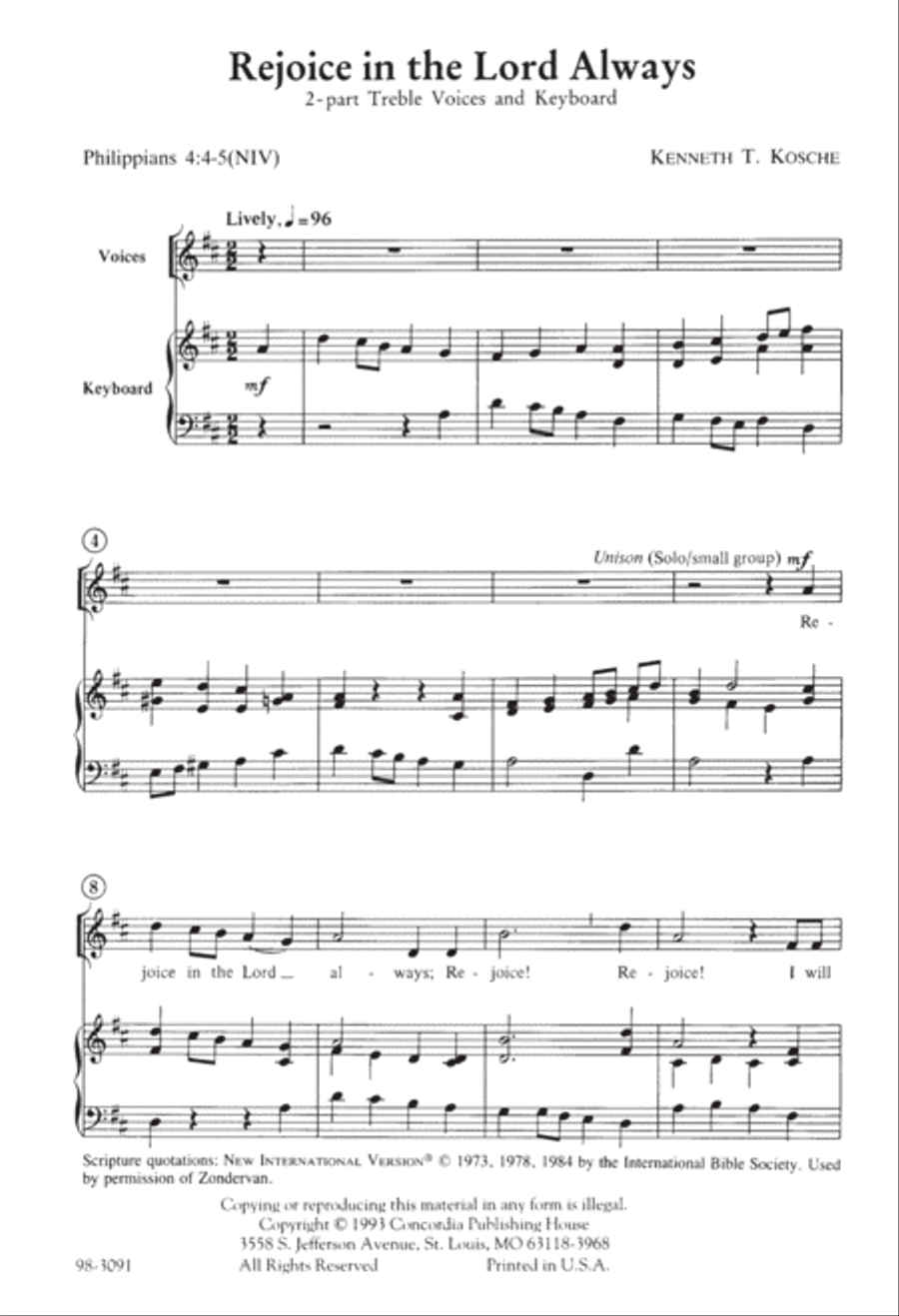 Rejoice in the Lord Always Choir scores gallery preview page 2