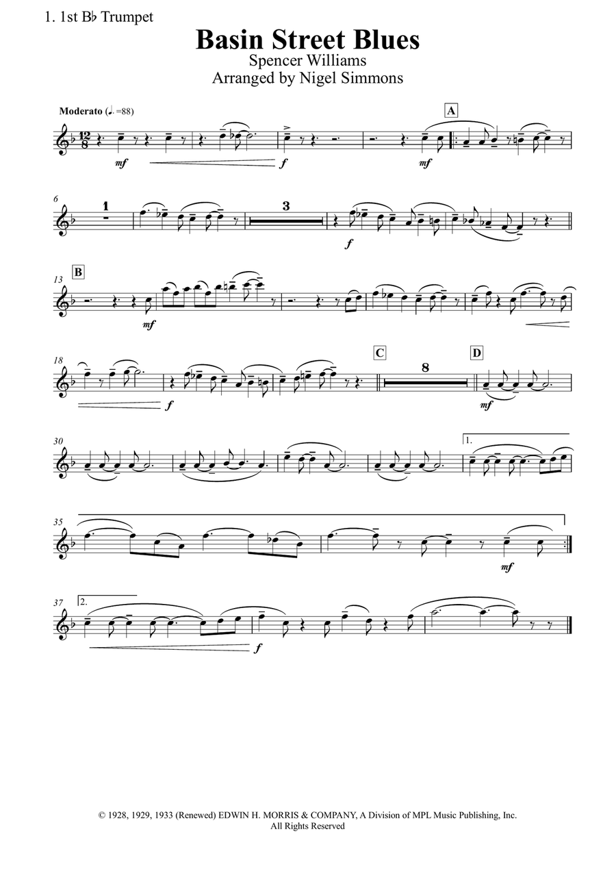 Basin Street Blues Brass Quintet scores gallery preview page 4
