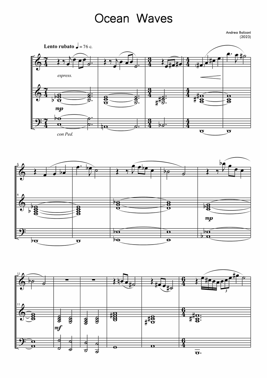 Ocean Waves (foglio album) Piano Solo scores gallery preview page 2