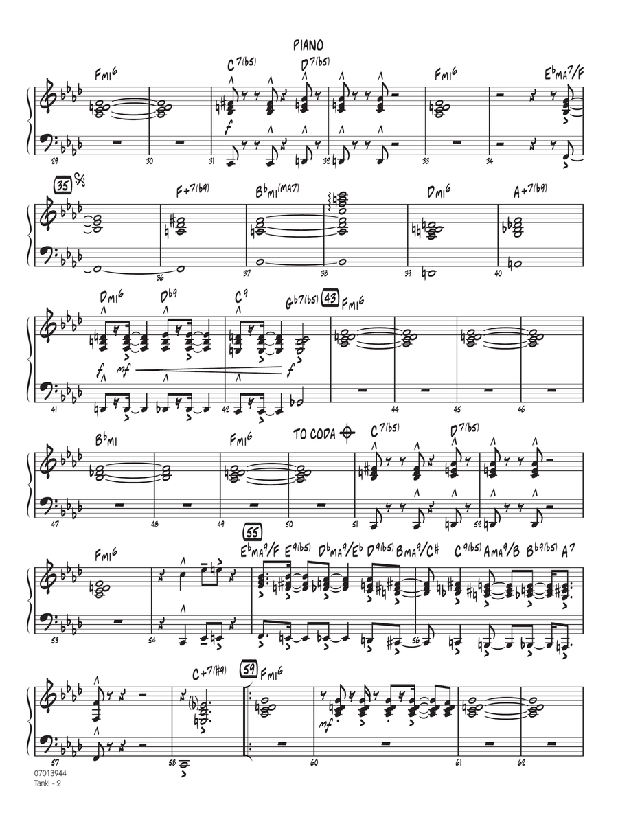 Tank! (from Cowboy Bebop) (arr. Paul Murtha) - Piano Jazz Ensemble scores gallery preview page 2